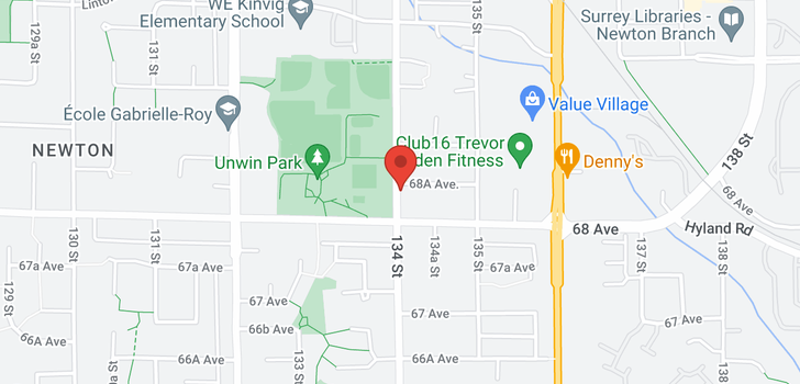 map of 13422 68A AVENUE